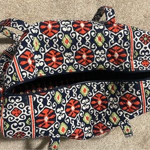 Vera Bradley large duffel bag with orange and blue pattern
